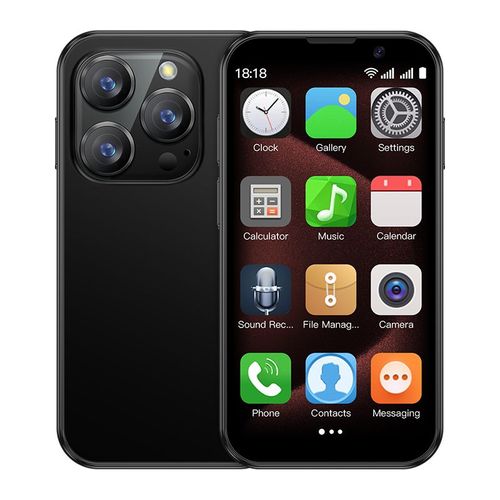 Rainbuvvy XS18 Pro 3G Smartphone 3.0 pouces Mini Telephone 2GB+16GB Bluetooth 4.0 Reconnaissance faciale Android 9.0 900mAh Double SIM Double Veille Noir