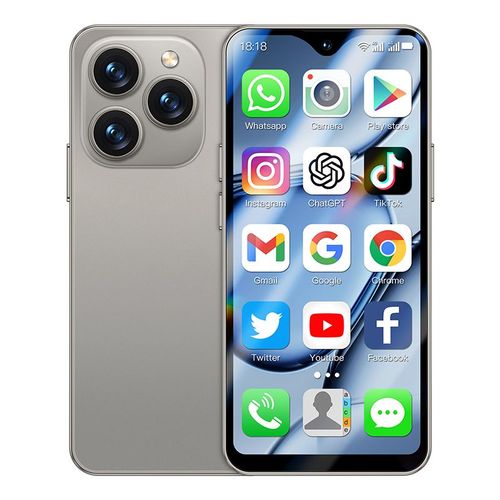 Rainbuvvy XS18 Pro Max 4G Smartphone 4.5 pouces 2GB + 16GB Camera frontale 200W Camera arriere 1300W Android 10.0 Reconnaissance faciale Double SIM Double Veille 2750mAh Gris
