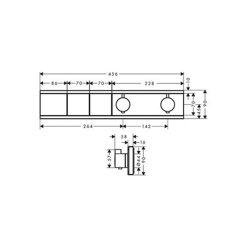 Rainselect Module Thermostatique Encastr Noir Chrom Bross Avec 2 Fonctions (15380340)