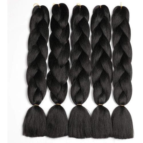 Rajout meches tresse cheveux, 24""ombre jumbo braids tresse,5 paquets