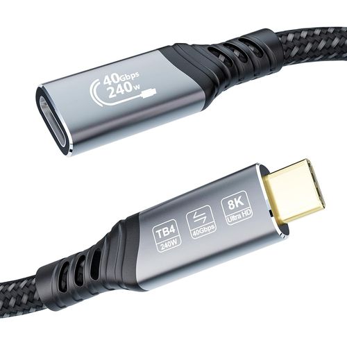 Rallonge Thunderbolt 2M, Cable Usb C Rallonge Usb 4 40Gbps, 240W 48V/5A, 4K@144Hz 8K@60Hz Rallonge Usb C Thunderbolt 4 Pour Thunderbolt 5, Switch, Macbook, Ipad Pro, Vr, Ssd[HDM5233164]