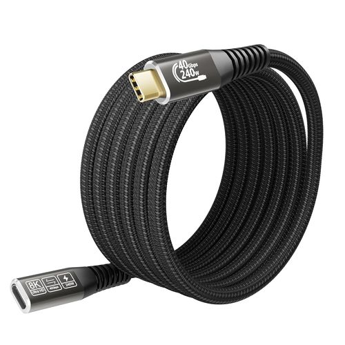Rallonge Usb4 2M,240W Cable Usb C Charge Rapide, 8K 40Gbps Transfert De Donnes, Pd3.1 Cable Usb C Vers Usb C Compatible Avec Thunderbolt 4 /Usb4 Cable Thunderbolt 3 Pour Macbook, [GBP6276801]