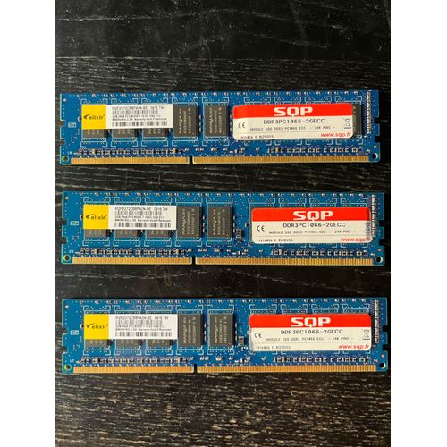RAM 2GB PC3-8500 DDR3-1066MHz ECC Unbuffered CL7 240-Pin DIMM 