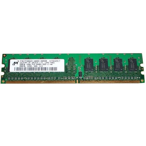 Ram Barrette Mmoire MICRON 256MB DDR2 PC2-3200U MT8HTF3264AY-40EB3 1Rx8 CL3 PC