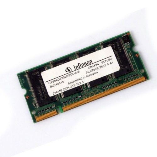 RAM PC Portable SODIMM Infineon HYS64D32020GDL-6-B DDR 333Mhz 256Mo PC-2700S