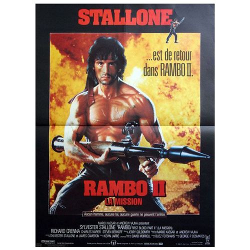 Rambo 2 : La Mission (Rambo: First Blood Part Ii) - Vritable Affiche De Cinma Plie - Format 40x60 Cm - De George P. Cosmatos, James Cameron Avec Sylvester Stallone, Richard Crenna - 1985 #