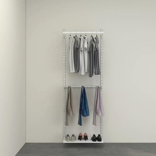 Rangement Ouvert Mural 1 Colonne Avec Penderie Et Porte(Pantalons H. 200 X L. 66 X P. 40 Cm