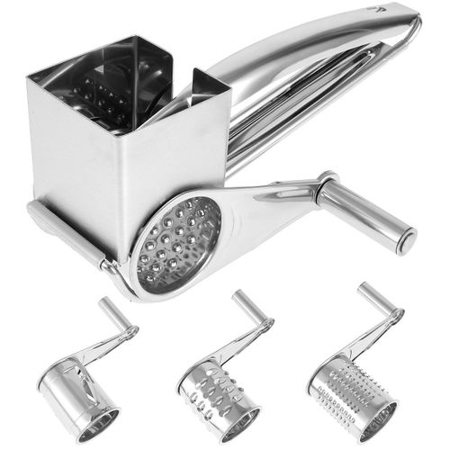 Rpe  Fromage Rotative Avec Poigne, 3 Lames De Tambour Interchangeables, En Acier Inoxydable Rutilisable, Trancheur  Main
