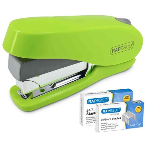 Rapesco Agrafeuse Luna Vert Sans Effort 20  50 Flles + 1000 Agrafes 24/6 & 24/8