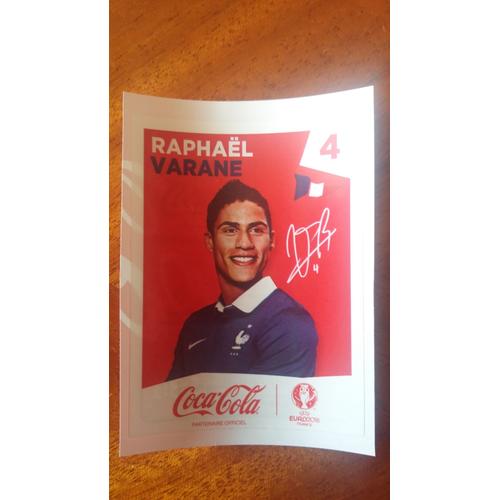 Raphael Varane Vignette Panini Euro 2016 Coca Cola France 