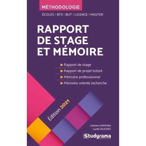 Rapport De Stage Et Mmoire - Ecoles, Bts, But, Licence, Master    Format Beau livre 