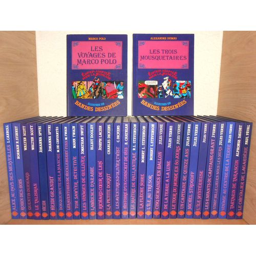 Rare: L'intgrale Des 31 Romans-Bds Edito-Service (Jules Verne, Mark Twain, Jonathan Swift, Robert L. Stevenson, Walter Scott, Charles Dickens, Etc...)