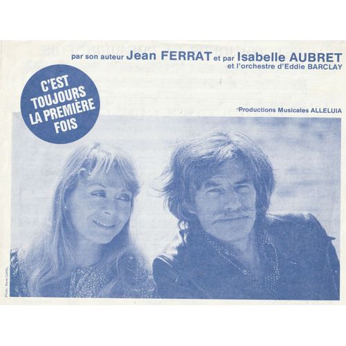 Rare Partition Feuillet Jean Ferrat Et Isabelle Aubret C'Est Toujours La Premire Fois