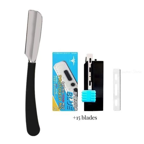 Rasoir  Barbe  Bord Droit  L'ancienne Pour Hommes Et Femmes,Outils D'pilation,Couteau Pliant En Alliage De Zinc,Acier Inoxydable De Scurit - Type Sliver Razor Set 03