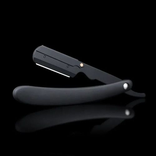 Rasoir Manuel Plaqu Or Pour Hommes,Ancien Rasoir  Main,Barbe,Couteau De Rasage,Coiffure,Porte-Couteau - Type S80-3 Black Rubber