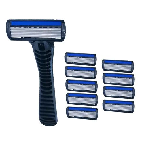 Rasoir Manuel Pour Hommes,Lame  Six Couches Avec Tte  Lame,Style Ancien,Rasoir Sphrique,Unisexe,Couteau D'pilation  La Barbe,10 Pices - Type 1 Pcs