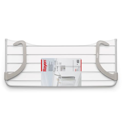 Rayen Corde  linge pour balcon 5 m Zone de sEchage Corde  linge pour petit linge pour l'intErieur et l'extErieur Dimensions : 81 x 37,5 x 15 cm Couleur Blanc & Gris 81 x 37,5 x 15 cm