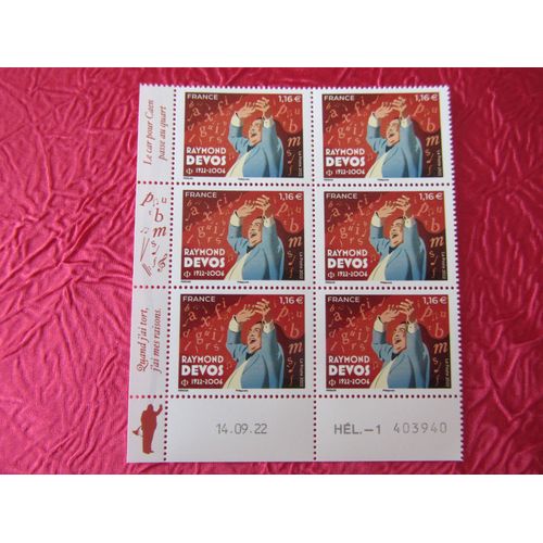 Raymond Devos Bloc De 6 Timbres Coin Dates (14-09-2022)