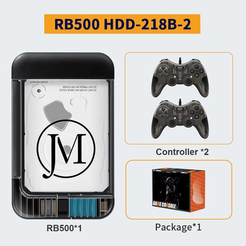 Rb500 Hdd-218b-2 - Disque Dur Externe Portable 500 Go Pour Systme Retrobat, Plug & Play, 64000 Jeux Inclus, Compatible Avec Ps3, Ps2, Psp, Wii, Mame, Sega