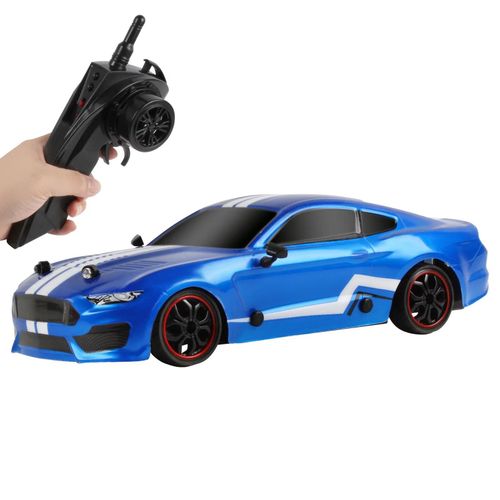 RC18 Mustang Bleue - EBOYU-Voiture tlcommande YT18 RC avec pneus  drive supplmentaire, Super lgre, Voiture de course sportive, Jouets  la drive, Technologie versiRTR, 1:18, Cadeau