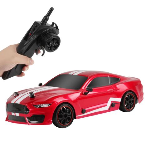 RC18 Mustang rouge - EBOYU-Voiture tlcommande YT18 RC avec pneus  drive supplmentaire, Super lgre, Voiture de course sportive, Jouets  la drive, Technologie versiRTR, 1:18, Cadeau