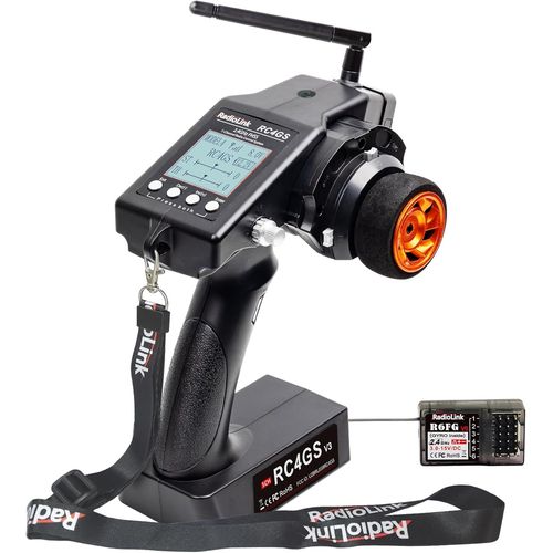 RC4GS V3-Radio Commande RC metteur  5 Voies avec Rcepteur Gyroscopique R6FG,Tlmtrie de Tension,2,4 GHz pour Chenille,Buggy,Voiture Drivante,Bateau,Char,Robot,etc