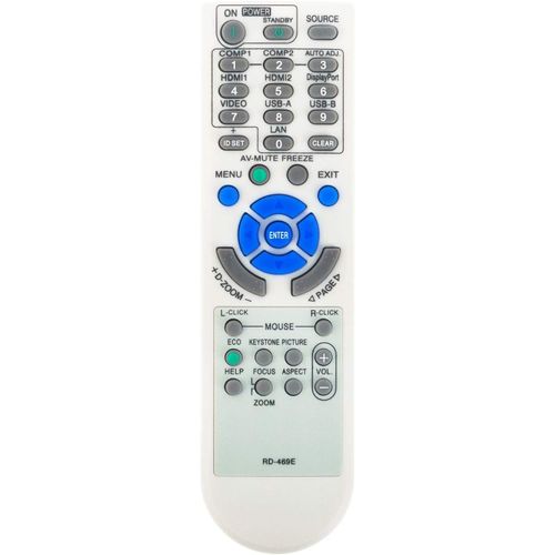 RD-469E Tlcommande de Remplacement pour NEC projecteurs RD-469E RD-445E RD-443E M260WS M260XS M300WS M300XS M350XS V260X + V300X + M260XC 7N901053 RMT-PJ36 M322H
