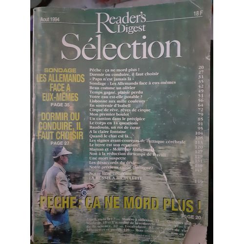 Reader'S Digest Slection Aot 199 - Pche a Ne Mord Plus, Les Allemands Face  Eux-Mmes, Dormir Ou Conduire Il Faut Choisir