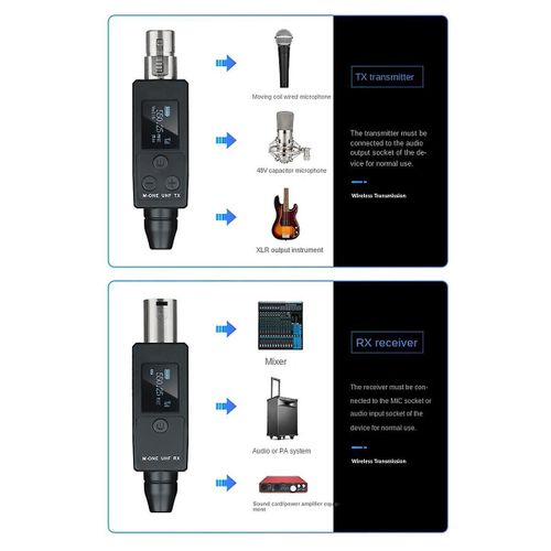 Rcepteur dmetteur de convertisseur de microphone sans fil UHF pour rcepteur de guitare de microphone dynamique Wirel
