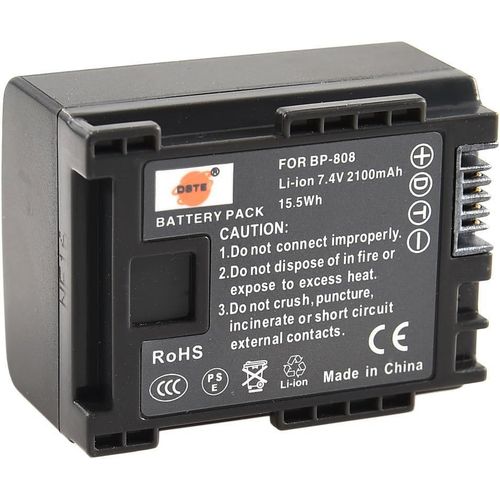 Rechange Batterie pour Canon BP-808 FS10 FS11 FS21 FS22 FS36 FS37 FS46 FS100 FS200 FS306 FS406 HF M31 M32 M40 M41 M300 M400 HG20 HG21 HF G10 HF G30 XA10 XA25 XA20 M30 M300 M31 S10 S100