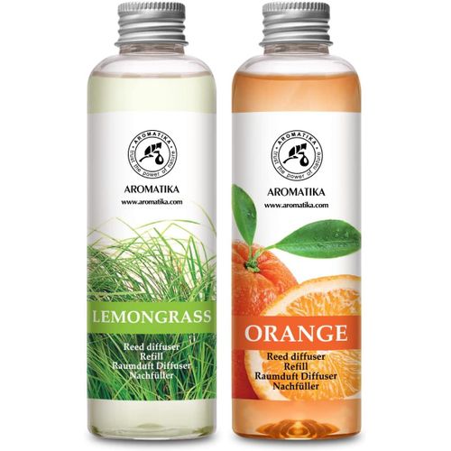 Recharge Diffuseurs De Parfum 2x200ml-Arme Lemongrass & Arme Orange-Recharges Pour Diffuseur D'armes-Diffuseurs Pour La Maison-Fragrance Frache Et Durable