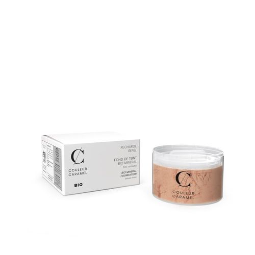 Recharge Fond De Teint Bio Mineral - Couleur Caramel - Fond De Teint Poudre Libre Recharge