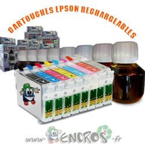Rechargeable- Epson De T0540  T0549 Pack 8 Cartouches Rechargeables
