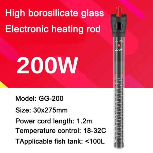 Rchauffeur D'eau En Verre Non Explosif Pour Aquarium,Perroquet Rouge,Affichage Numrique,Thermostat Automatique,Chauffage Des Rservoirs D'eau,Prcieux,Le Plus Rcent,500w - Type Gg 200