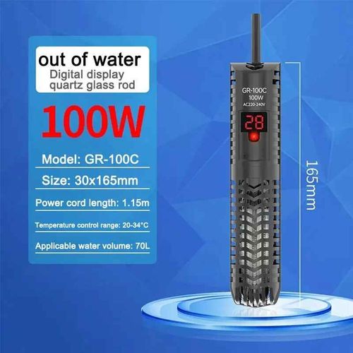 Rchauffeur D'eau En Verre Non Explosif Pour Aquarium,Perroquet Rouge,Affichage Numrique,Thermostat Automatique,Chauffage Des Rservoirs D'eau,Prcieux,Le Plus Rcent,500w - Type Gr 100c