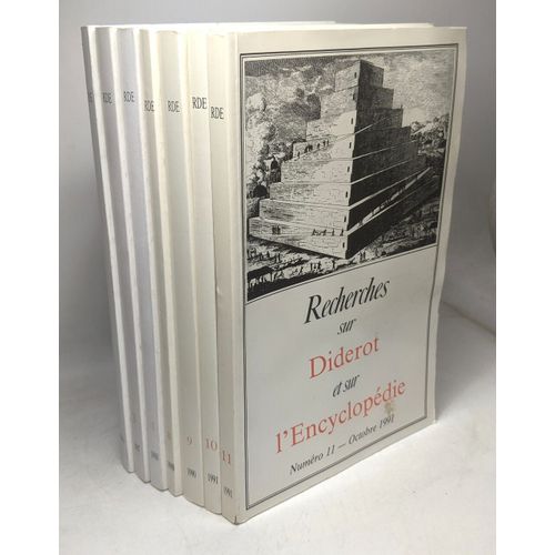 Recherches Sur Diderot Et Sur L'encyclopdie Revue Semestrielle - 7 Numros: 1 (1986) + 3 (1987) + 4 (1988) + 8 (1990) + 9 (1990) + 10 (1991) + 11 (1991)    Format Broch 