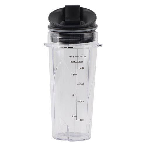 Recipient de remplacement pour blender 16 oz avec couvercle rabattable, compatible avec les accessoires du blender Nutri Ninja