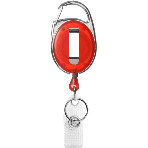 Red Reel Badge Reel With Carabiner Clip And Key Ring For Card Holder,Badge Holder,Key Holder,Carabiner Clip With Belt Clip