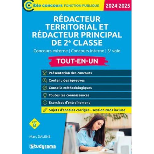 Rdacteur Territorial Et Rdacteur Principal De 2e Classe - Tout-En-Un - Catgorie B - Concours 2024-2025  