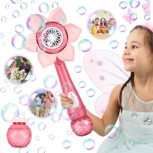 Refillable Bubble Stick-Electric Bubble Toy With Bubble Solution 160ml-10000+ Bubbles Per Minute For Birthday Party Wedding