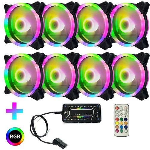 Refroidisseur de processeur RGB-8 ventilateurs avec tlcommande pour des performances de refroidissement amliores