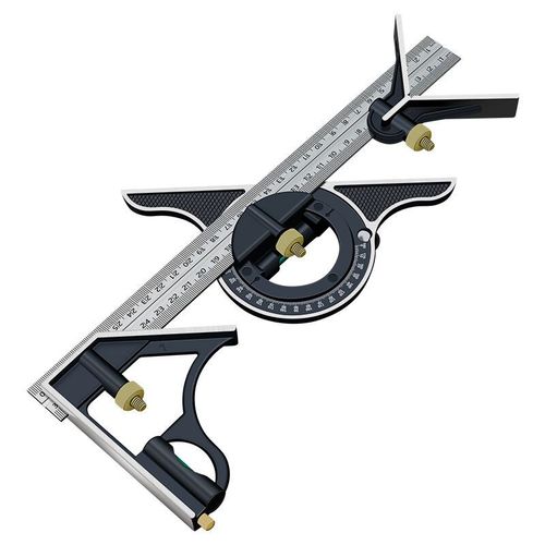 Rgle De Charpentier Multifonctionnelle  querre Combine, Outil De Charpentier  Angle Carr Rglable En Mtal, 300 Mm