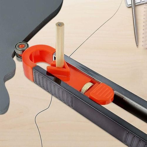 Rgle De Jauge De Contour Avec Verrouillage, Rgle De Traage De Profil Avec Crayon, Jauge De Duplication De Contour Pour Copier Avec Prcision Des Formes Irrgulires, Contour De Travail Du Bois
