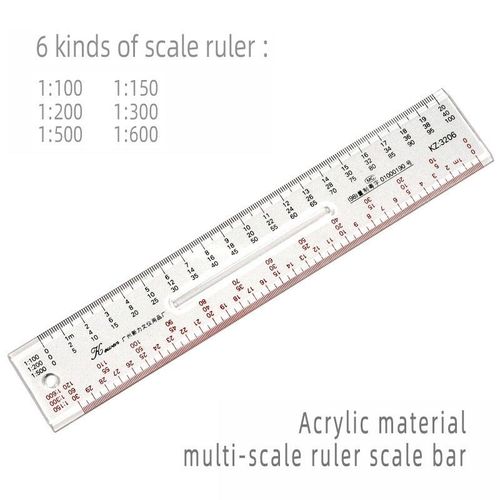 Rgle En Acrylique Multi-chelles,Outil De Dessin Technique D'architecture,Ingnieur,Architecte - Type 20cm #A