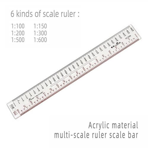 Rgle En Acrylique Multi-chelles,Outil De Dessin Technique D'architecture,Ingnieur,Architecte - Type 30cm #A