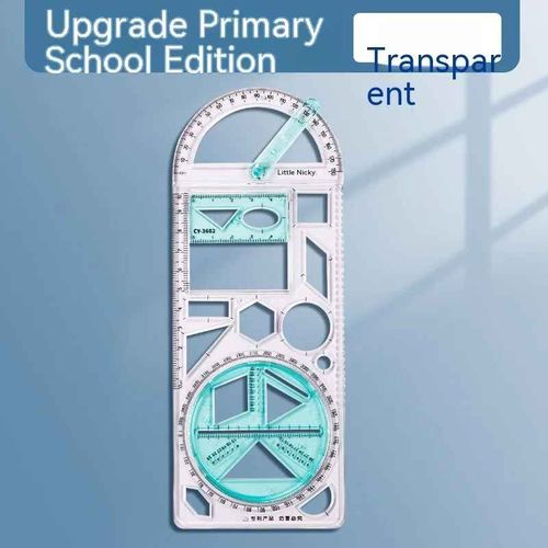 Rgle Mathmatique Multifonctionnelle Transparente,Outils De Conception D'architecture,Fournitures Scolaires De Gomtrie - Type 1pc A