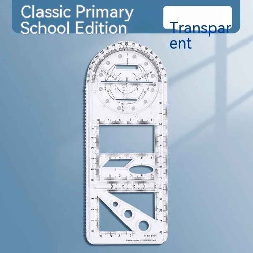 Rgle Mathmatique Multifonctionnelle Transparente,Outils De Conception D'architecture,Fournitures Scolaires De Gomtrie - Type 1pc C