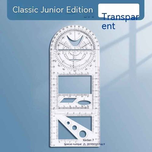 Rgle Mathmatique Multifonctionnelle Transparente,Outils De Conception D'architecture,Fournitures Scolaires De Gomtrie - Type 1pc D