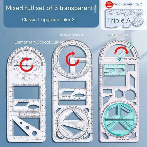 Rgle Mathmatique Multifonctionnelle Transparente,Outils De Conception D'architecture,Fournitures Scolaires De Gomtrie - Type 4pcs D