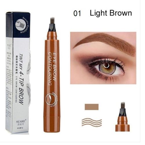 Rehausseur De Sourcils Professionnel, 4 Points, Stylo  Sourcils tanche, Pointe Fourchette, Crayon De Tatouage, Liquide De Croquis Fins Durables